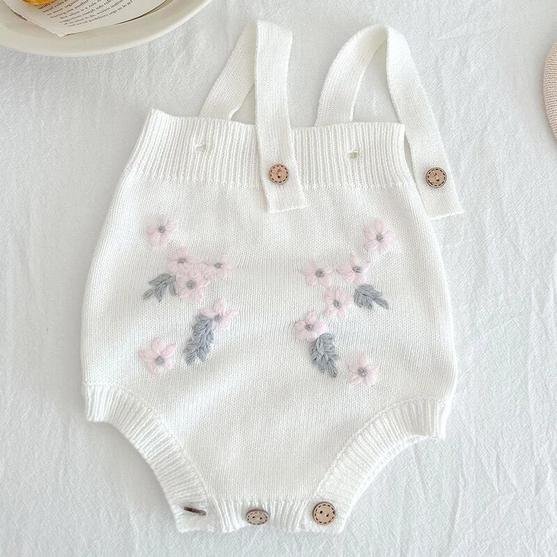 Evelyn Floral Knit Cardigan and Overalls