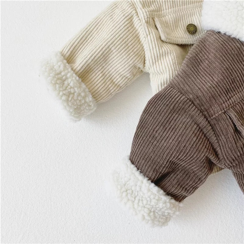 Cordjacke - Beige / Braun