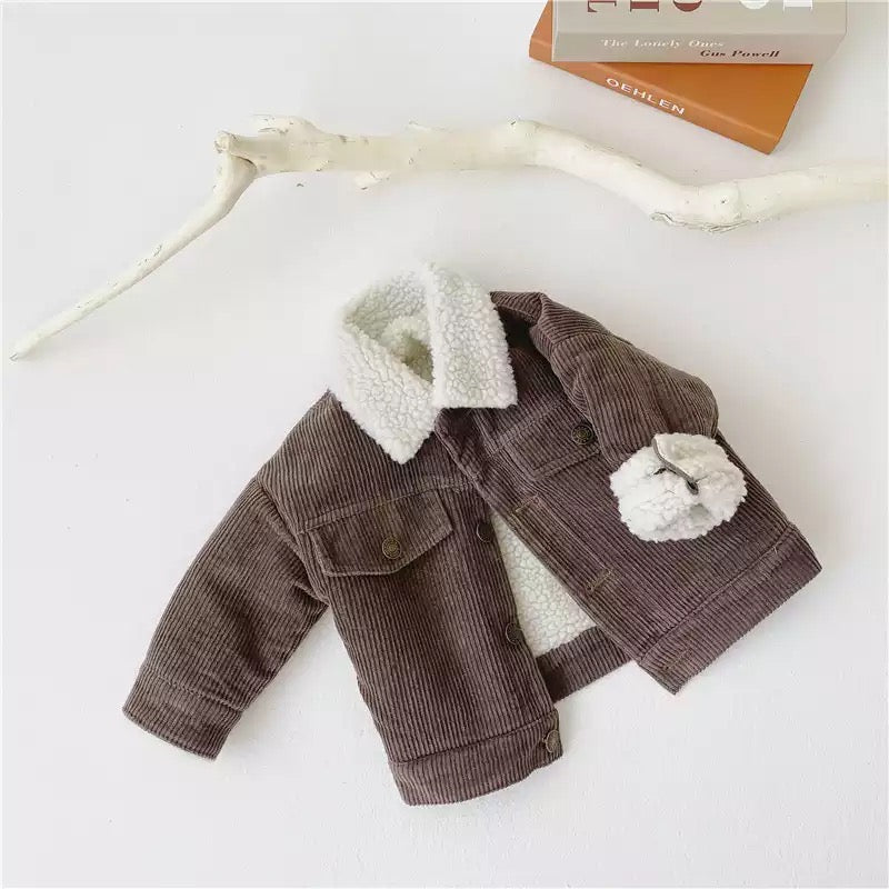 Cordjacke - Beige / Braun