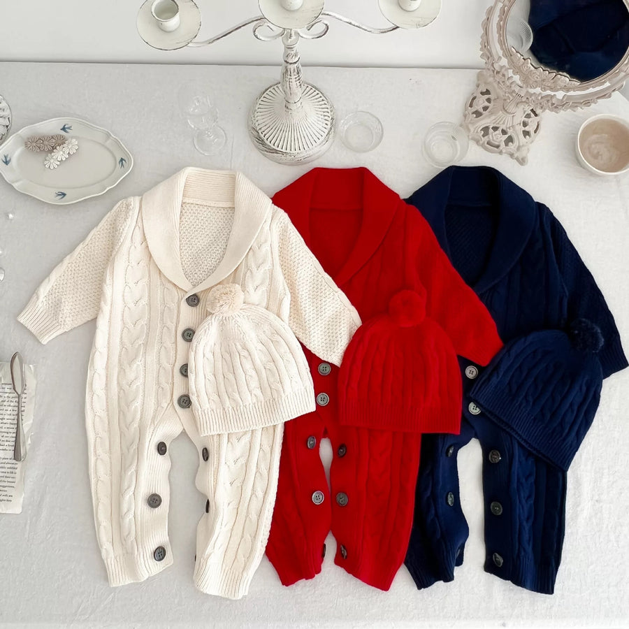 Jason Knit Onesie and Beanie Set